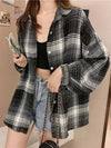 Plaid Shirt Women Autumn Long Sleeve  Vintage Fashion Single Breasted Elevate your wardrobe with our Plaid Shirt! The perfect combination of vintage fashion and modern comfort, this single breasted blouse features a stylish plaid desigShirtsPlush Fashions ShopPlush Fashion ShopPlaid Shirt Women Autumn Long Sleeve Vintage Fashion Single Breasted Blouse