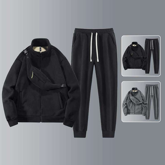 Men's Fleece Thickened Warm Casual Sports SetStay warm and stylish with our Men's Fleece Thickened Warm Casual Sports Set. Available in gray or black suit options with shoulder bag, this set features long sleevMen's FleecePlush Fashions ShopPlush Fashion ShopFleece Thickened Warm Casual Sports Set