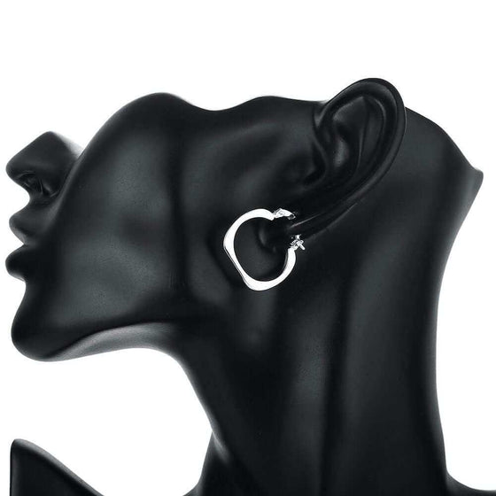 Fashion Fashionmonger Flat Square Ear Ring Earrings in silver on display mannequin.