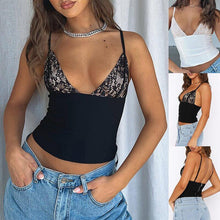  Women's V-neck camisole lace vest with back zipper, summer slim sleeveless top.