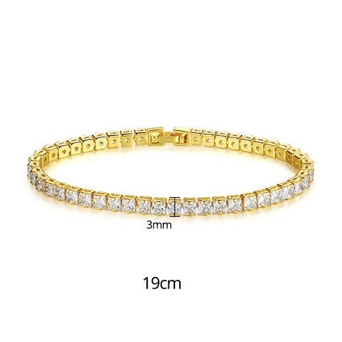 Fashion Simple Tennis Bracelet for Women with Zircon Inlay
