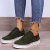 Lace-Up Suedette Flat Sneakers For WomenThese Lace-Up Suedette Flat Sneakers are the perfect combination of style and comfort. Made with elastomer and suede materials, they provide a snug and durable fit. Plush Fashion ShopPlush Fashion ShopSuedette Flat Sneakers