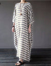 Cotton And Linen Stripes Loose Plus Long DressWrap yourself in effortless style with our Cotton And Linen Stripes Loose Plus Long Dress! Made with high-quality cotton and linen, this dress offers a loose and comDressPlush Fashions ShopPlush Fashion ShopLinen Stripes Loose