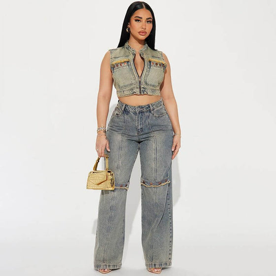 Women Baggy Wide Leg Denim JeansMake a statement with our must-have Women's Baggy Wide Leg Jeans! Crafted with medium-thick denim fabric and a comfortable micro elasticity, these high-waisted straiJeansPlush Fashions ShopPlush Fashion ShopWomen Baggy Wide Leg Denim Jeans