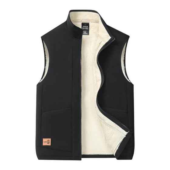 Men's wool winter vest with fleece lining, perfect for warmth and style, ideal for autumn.