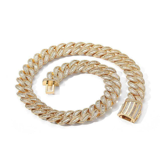 Miami Buckle Cuban Chain Real Gold Plating Bracelet for women.