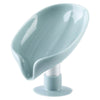 Soap Dish with Drain Free Perforation Vertical Rack in Light Blue Design