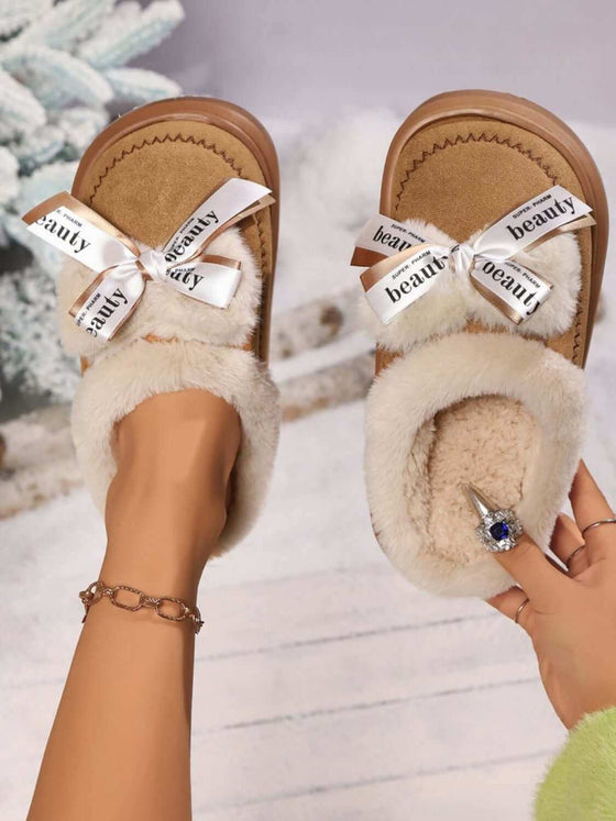 Bow Suede Platform Plush SlippersWrap your feet in luxury with our Bow Suede Platform Plush Slippers. The soft suede material and platform design provide ultimate comfort, while the stylish bow addsSlippersPlush Fashion ShopPlush Fashion ShopBow Suede Platform Plush Slippers