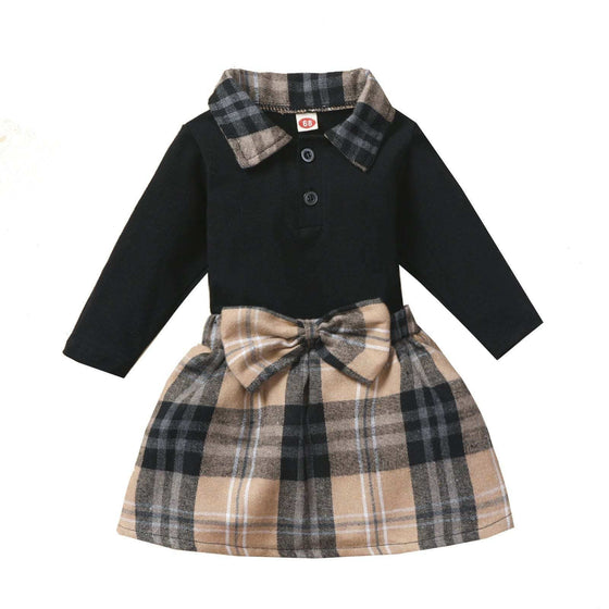 New Children's Long-sleeved Shirt Plaid Skirt SuitTransform your little one's wardrobe with our Ins New Children's Clothing Long-sleeved Shirt Plaid Skirt Suit! Featuring a stylish plaid pattern, this suit exudes a 0Plush Fashions ShopPlush Fashion ShopChildren'