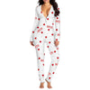 Women Jumpsuit Long Sleeve V Neck Button Closure Letters Heart Print LThe beautiful heart print and V-neck design make it a perfect choice for festive occasions. The long sleeve and button closure add a touch of comfort and conveniencePajamasPlush Fashions ShopPlush Fashion ShopNeck Button Closure Letters Heart Print Loungewear Sleepwear