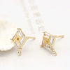 Stone Plated 14K Real Gold Earrings with hand-polished 925 silver needle and mirror finish.