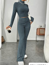 Long Sleeve Turtleneck Wide Leg High Waist Pants SuitThis stylish pants suit features a long sleeve turtleneck and wide-leg high waist pants, giving a chic and sophisticated look. Stay warm and on-trend while elongatin2 piece Pants setPlush Fashions ShopPlush Fashion ShopLong Sleeve Turtleneck Wide Leg High Waist Pants Suit