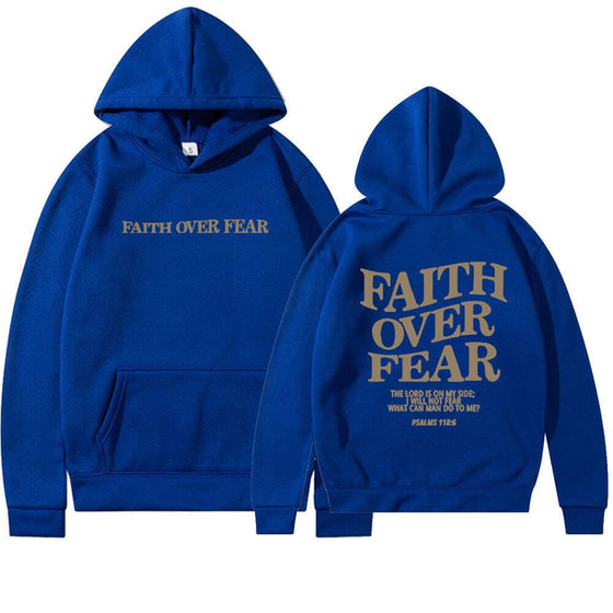 Faith Over Fear Men's And Women's Hoodies SweaterEmbrace your faith with our Faith Over Fear hoodies! Available in multiple colors and sizes, these hoodies feature a stylish letter pattern and top-stitched pockets.SweaterPlush Fashions ShopPlush Fashion ShopFear Men'