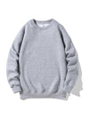 Men's solid color round neck long sleeve sweatshirt in gray, suitable for all seasons.