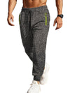 Men's slim fit sports trousers with cationic design, zipper cuffs, and slant pockets.