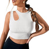 Women's T-Shirts Fashion Hollowed-out Camisole in white, stylish summer top.