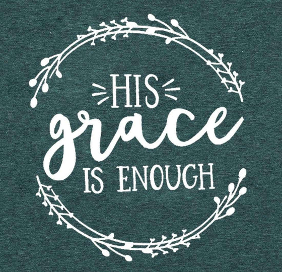 Women's His Grace Is Enough short sleeve casual tee shirt with inspiring design.